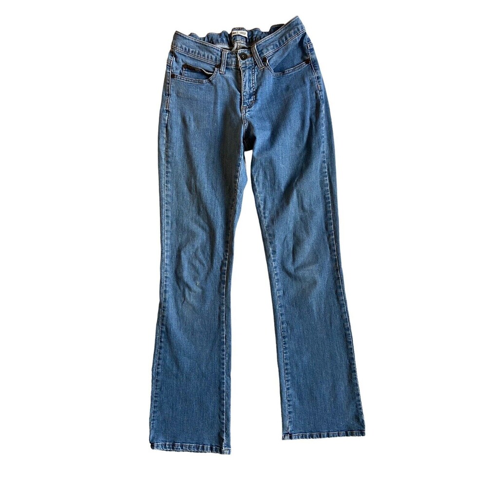 Vintage Lee Women Lower On The Waist Bootcut Jeans Size 6 Blue Denim Flap Pocket
